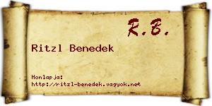 Ritzl Benedek névjegykártya